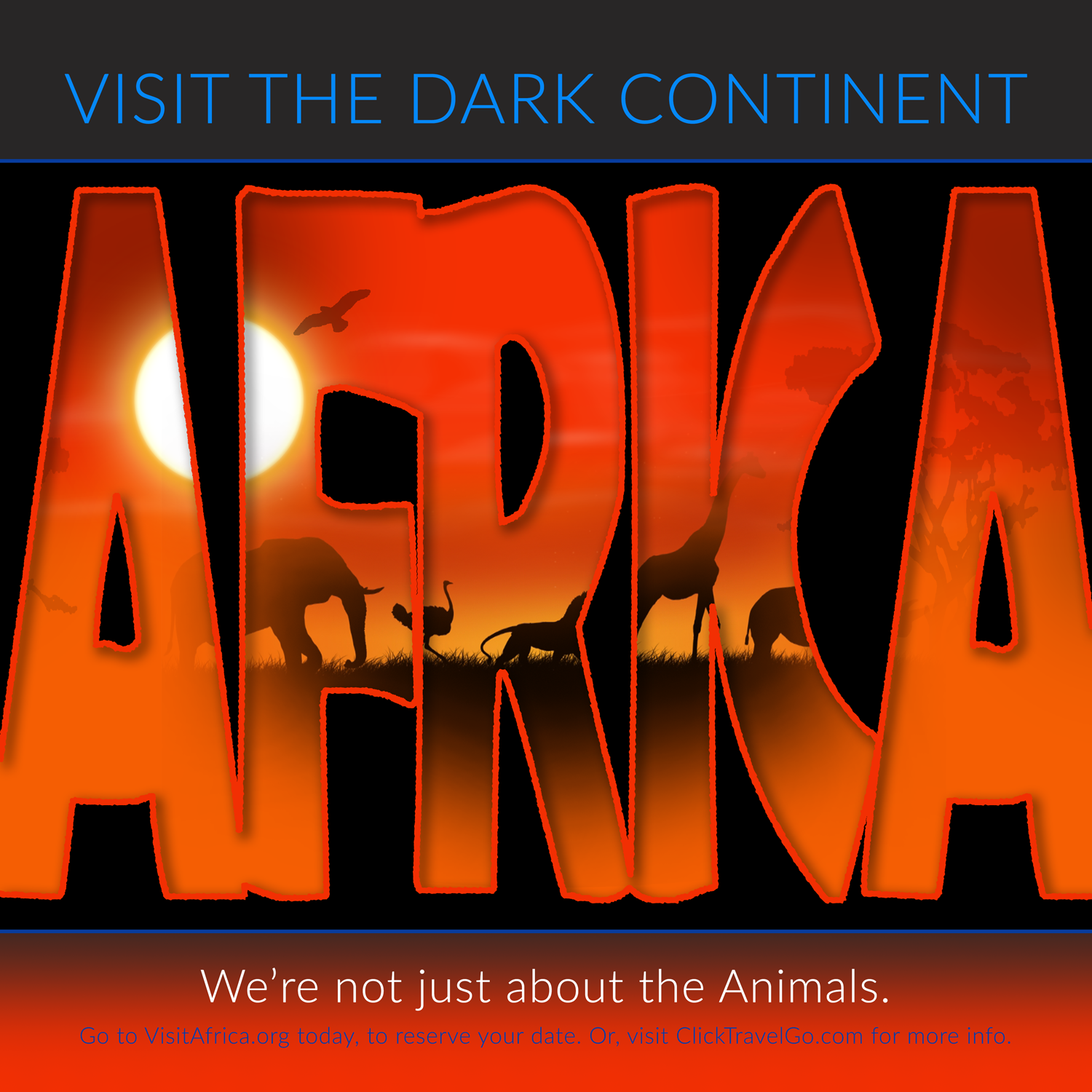 Visit Africa Travel & Tourism advertising design concept by OptGraphics